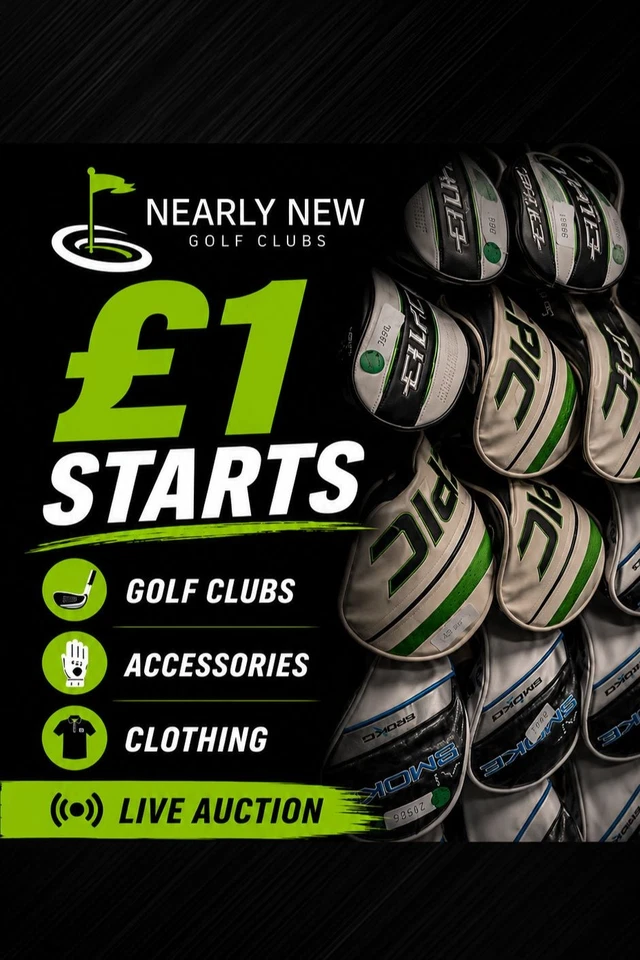 New & Used Golf Clubs, Balls, Clothing + More! £1 Starts!