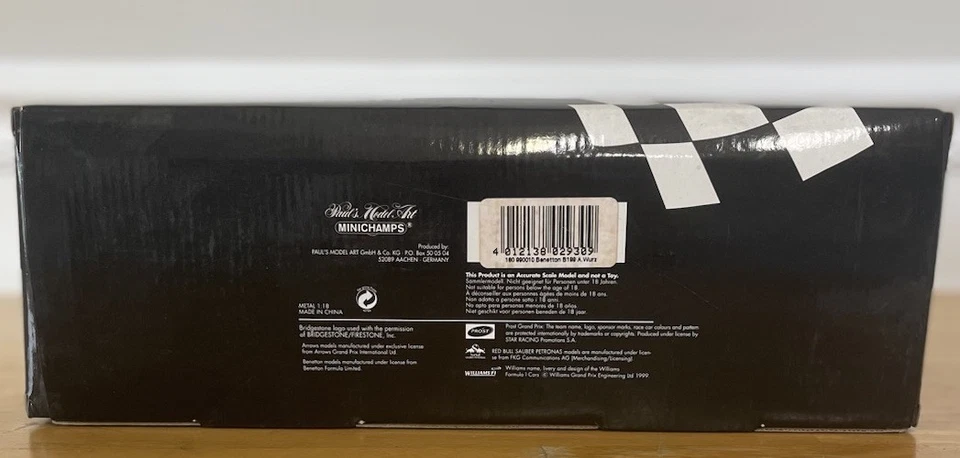Minichamps A. Wurz Benetton B199 1999 F1 Car 1:18 Scale - Image 2 of 3