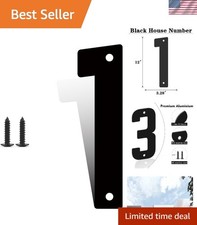 12 Inch Large Metal House Numbers, Metal Address Numbers, Modern Black House ...