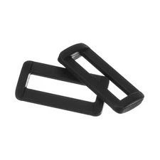 30Pcs 1 Inch Plastic Rectangle Rings Webbing Belts Buckle Slide Loop Black