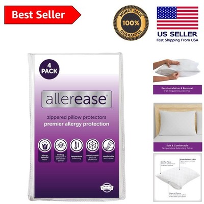 4 Standard/Queen Size AllerEase Protectors - Breathable, Allergy Relief Covers