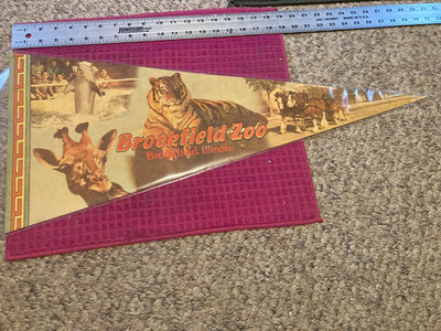 VTG Brookfield Zoo FULL SIZE Pennant DOLPHIN Tiger GIRAFFE Clydesdales SHIP FAST