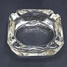 Clear Glass Ashtray 1960's 1970's Decor MCM Unused