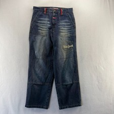 Vintage Southpole Jeans Men's 34 Blue Dark Wash Baggy Wide Leg New York y2k