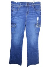 American Eagle Kick Boot Cargo Jeans Medium Wash Stretch Low Rise Bootcut 14