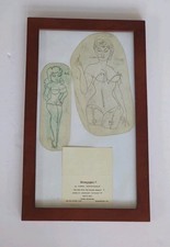 Vintage Tattoo Acetate Stencil Business Card Framed Carol "Smokey" Nightingale