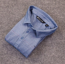 Travis Mathew Golf Polo Shirt Mens 2XL Blue Cotton Poly Graphic Stripe