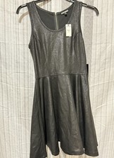 Express Sleeveless Metallic Flared Dress