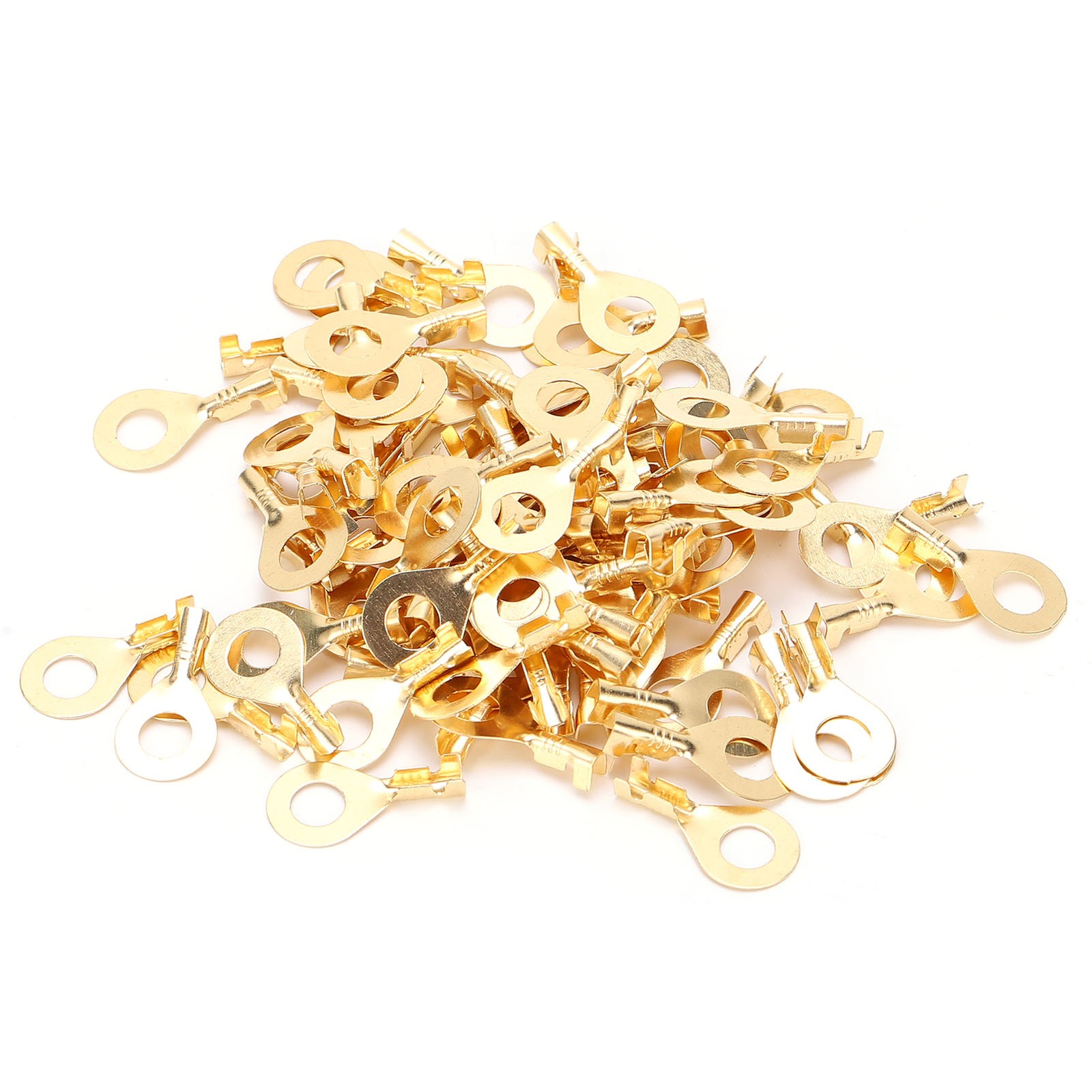 100Pcs Cable Lug Ring Battery Copper Tube Connector Kits Terminal Crimper M6