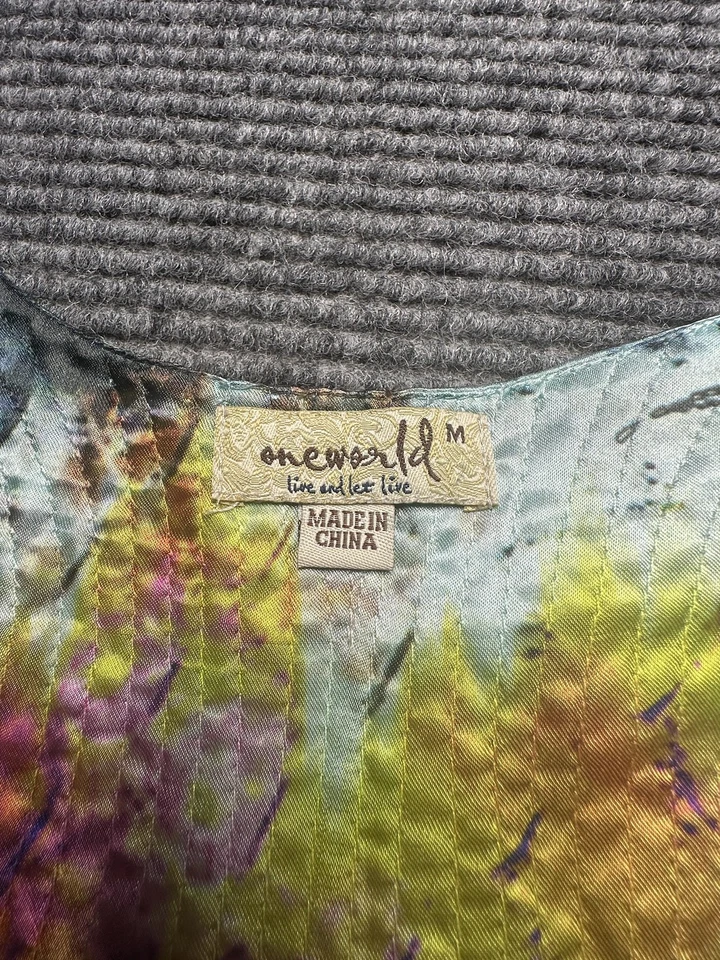 OneWorld Live and Let Live Dress Womens Medium Multicolor Sleeveless V Neck - Image 4 of 4