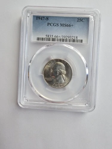 SILVER 1947 S  MS66÷  WASHINGTON QUARTER GRADED  PCGS  25C S MINT AG COIN