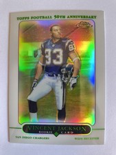 2005 TOPPS CHROME VINCENT JACKSON REFRACTOR #179 ROOKIE CHARGERS