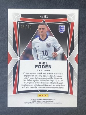 PHIL FODEN 2024-25 Panini Obsidian Electric Etch GOLD FLOOD #08/10