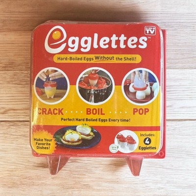 EGGLETTES Hard Boiled Egg Maker, 4 count New in Box.
