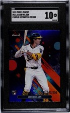 2025 Topps Finest Jacob Wilson Purple Refractor /250 RC SGC 10 #61 Athletics