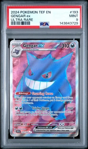 2024 POKEMON TEF EN-TEMPORAL FORCES ULTRA RARE #193 GENGAR EX PSA 9