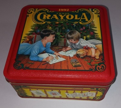1992 Crayola Collectors Limited Edition Holiday Tin with 64 Box Crayons