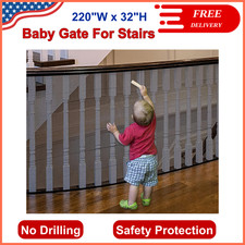 Stairway Net, Baby Gate For Stairs With No Drilling, Baby Safety Banister Guard