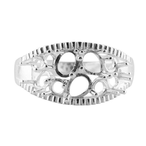 Semi Mount Ring 2.5MM Round Shape 925 Sterling Silver Ring For Women