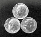 1955 P-D-S 10c SILVER Roosevelt Dime  BU Year Set.  (R160)