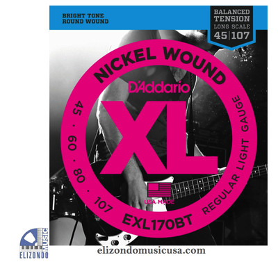 D'addario EXL170BT  Balanced Tension BASS Strings UPC 019954984489