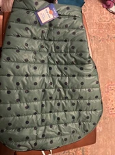 Top Paw Green & Navy Blue Polka-dot Puffer Dog Coat Jacket Vest Winter X-Large 