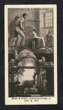 Vintage 1937 Science & Technology Card IRON & STEEL MANUFACTURE