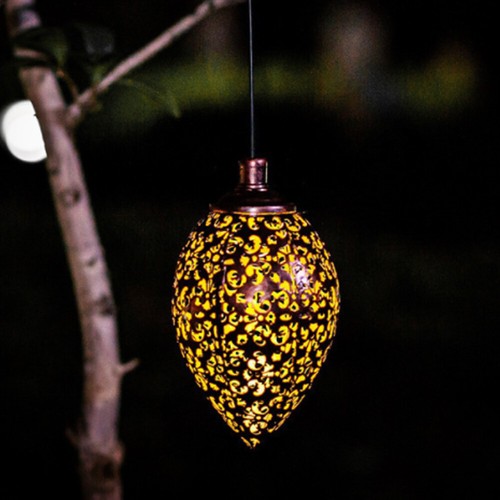 US 2-4 Pack Hanging Solar Lights Solar Lantern LED Garden Metal Lamp Waterproof - Picture 14 of 20