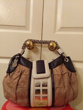 Marciano Large Multicolor Chain Shoulder Leather Handbag. Cond Is V Good.