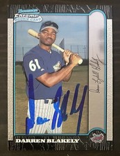 1999 Bowman Chrome #374 Darren Blakely Los Angeles Angels Signed Card Autograph