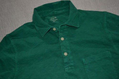 46721-a J.Crew Golf Polo Shirt Christmas Green Garment Dye Size Medium Mens - Picture 6 of 7