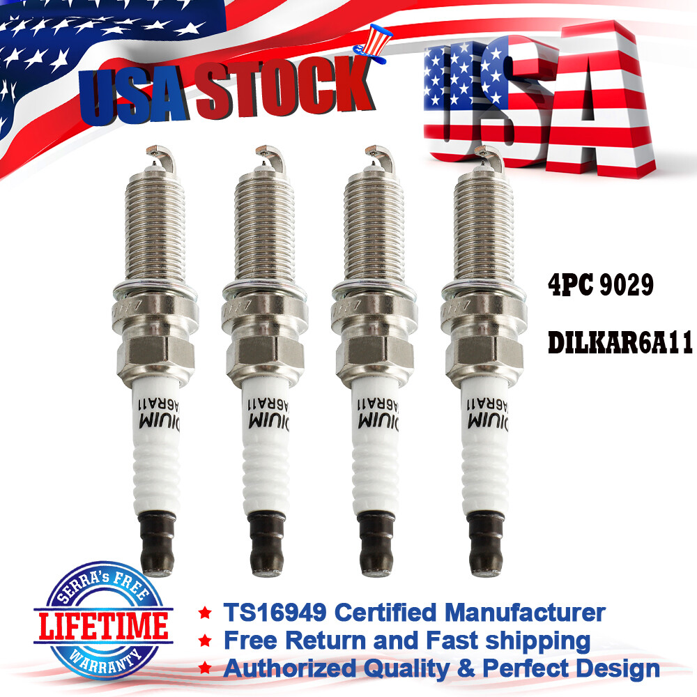 4PC Iridium Spark Plug 22401-JA01B For Nissan Altima Rogue Sentra 2.5L DILKAR6A