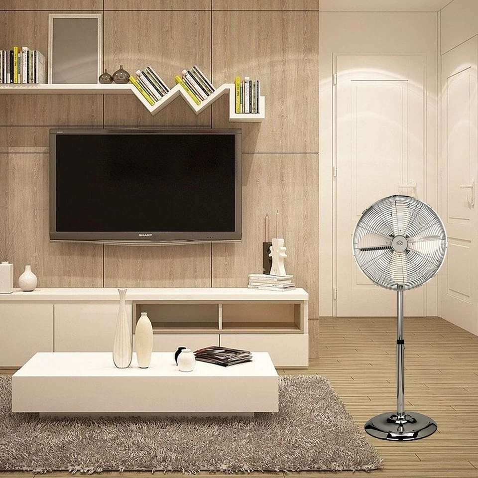 DCG VE9090 VENTILATORE A PIANTANA METAL CROME 3 VELOCITÀ OSCILLANTE POTENZA 65 W - Immagine 3 di 3