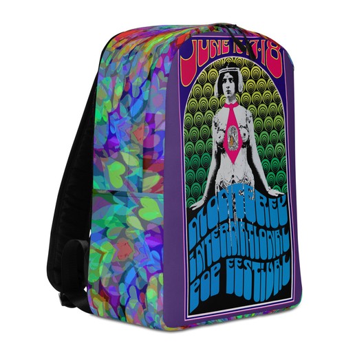Mochila personalizada minimalista psicodélica póster del festival pop de Monterey 1967 - Imagen 3 de 5