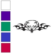 Wolf Head Tribal Snarl Vinyl Decal Sticker Multiple Colors Sizes 1408