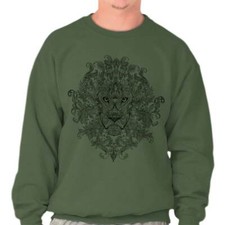 Spirit Animal Baroque Filagree Lion Mane Womens or Mens Crewneck Sweatshirt