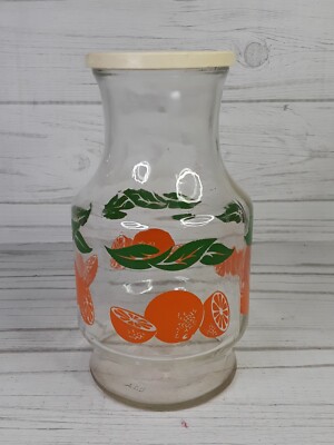 Vintage ANCHOR HOCKING Orange Juice Carafe Pitcher Jug with Lid