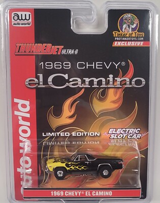 Auto World 1969 Chevy El Camino HO Scale Slot Car - Black - Pro