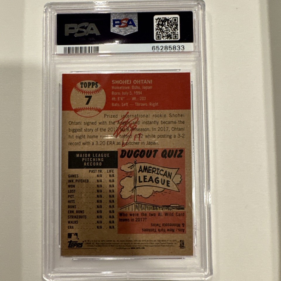 2018 TOPPS LIVING SHOHEI OHTANI 7 ROOKIE RC PSA 10 GEM MT eBay