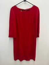 Sara Campbell VTG USA Made Women sz 12 Red Midi Dress Formal Sleek Fitted Formal