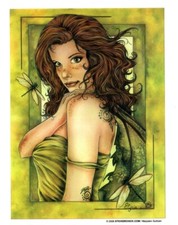 RARE DRAGONFLY FAIRY FAERIE Fantasy STICKER/VINYL DECAL  Marjolein Gulinski