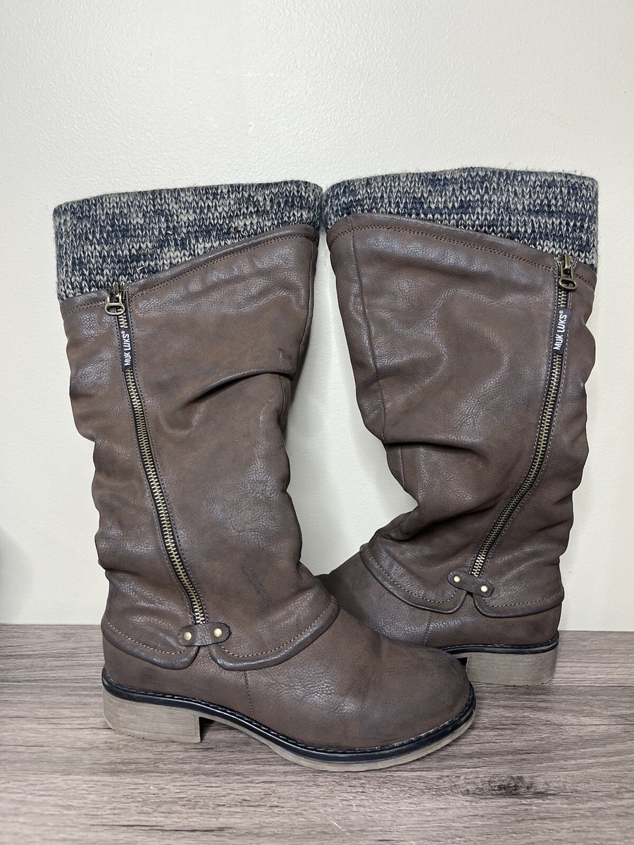 Muk Luks Knee High Boots Brown Womens Size Bianca Boot
