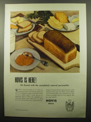 Bread Baking Tins Hovis Loaf Tin 1950 Hovis Bread Ad Hovis Is Here