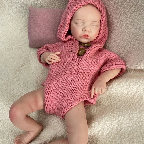 17" Full Silicone Reborn Doll Handmade Soft Painted Newborn Baby Birthday Gift - Picture 5 of 15