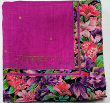 USED HANDKERCHIEF VINTAGE COTTON PINK 19"