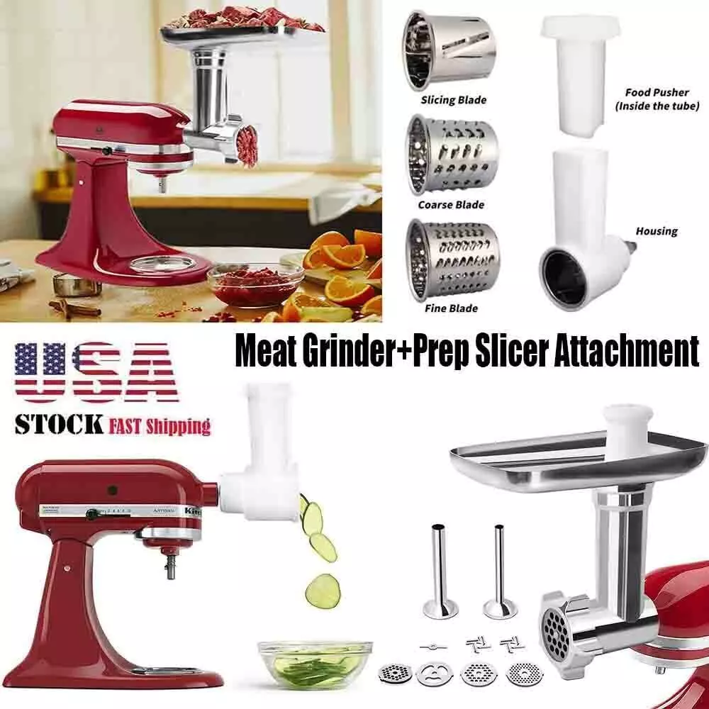 Meat Grinder & Slicer Shredder Attachments for KitchenAid Stand