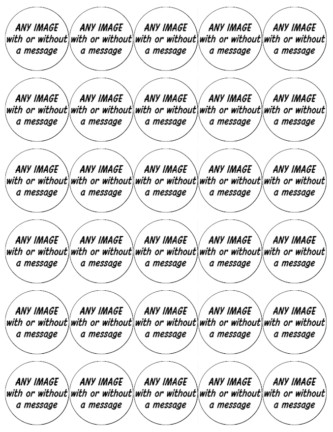 x 30 essbare Cupcake Topper Oblate Papier personalisiert Foto oder Logo Fee Kuchen