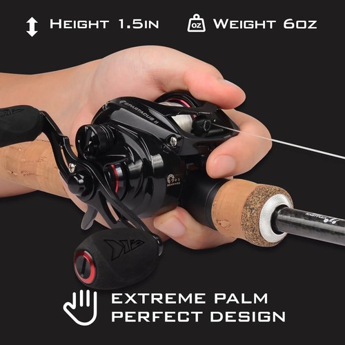 KastKing Spartacus II Baitcasting Fishing Reel (Red, Right Hand Retrieve) - Picture 7 of 13