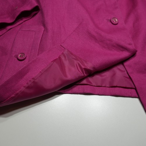 Talbots Jacket Womens 3X** Dark Fuchsia 100% Linen Three Buttons Summer Blazer - Picture 4 of 16