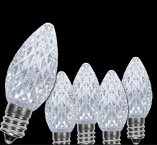 LED C7 LED Light BULB COOL WHITE Faceted CHRISTMAS Replacement 5-Diode E12 NEW
